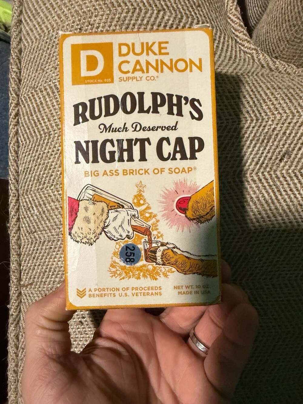 #392 Duke Cannon Rudolph's Night Cap Big Ass Brick Of Soap